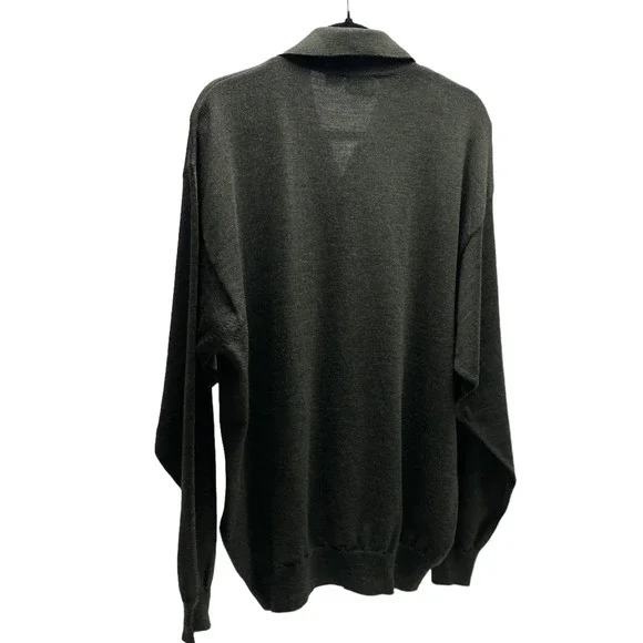 Bridges Men's 100% Fine Merino Wool Long Sleeve Henley Green Size XL - Picture 6 of 8